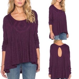 Free People New Hope Baby Doll top/color African Violet/ size xs